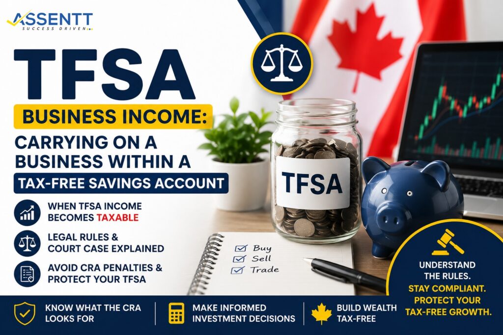 TFSA Business Income carrying on a business within a Tax-Free Savings Account in Canada, featuring investment trading, CRA compliance, and tax rules for active investors.