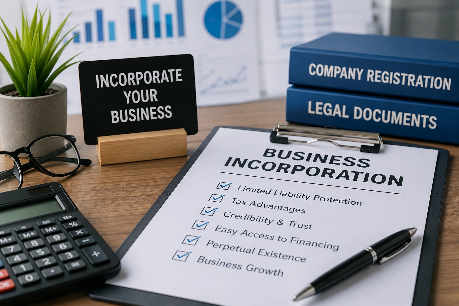 Benefits of Incorporating your Business illustrated by business incorporation documents, tax planning, and company registration in Canada