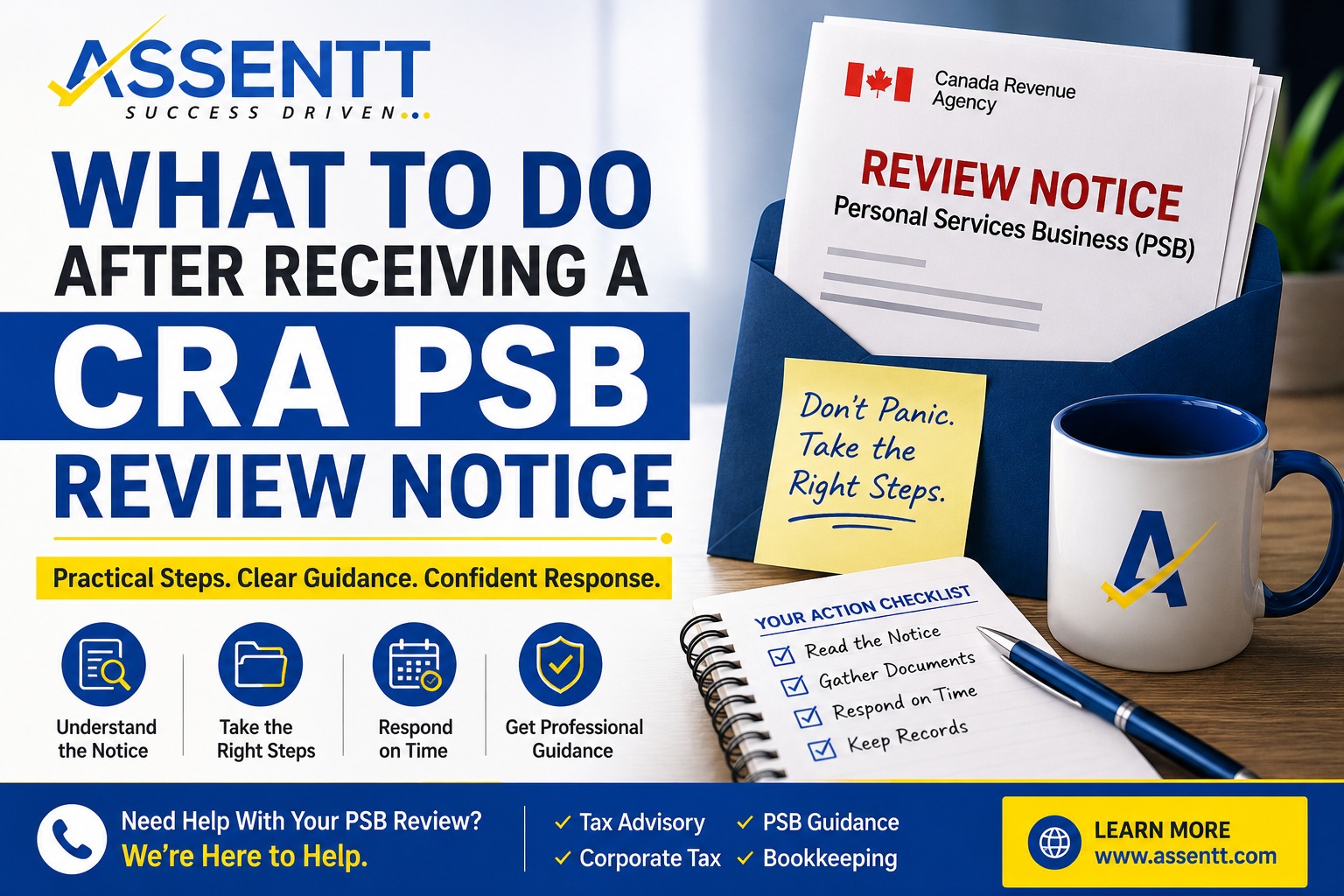 What to do after receiving a CRA Personal Services Business (PSB) review notice in Canada